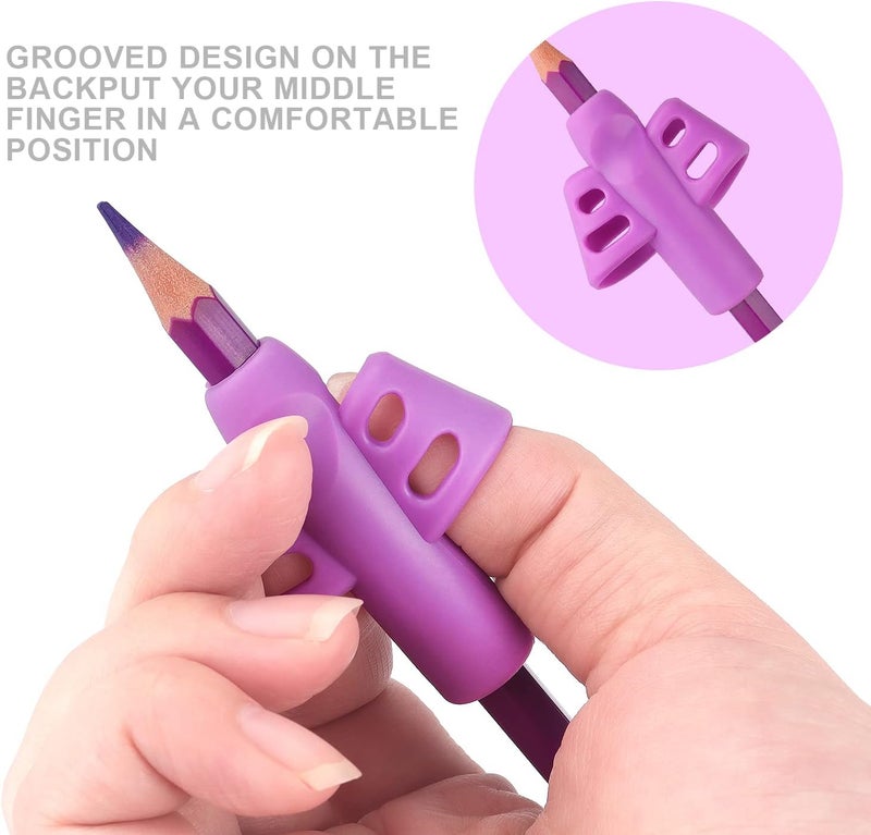 Bribobo 6 Pack Pencil Grips for Kids Handwriting Pencil Grippers, Pencil Writing Aid Grip Posture Correction Tool for Kids Toddler Children Special Needs - Image 5